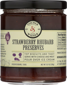 FISCHER & WIESER: Preserve Rhubarb Strawberry, 10.9 oz