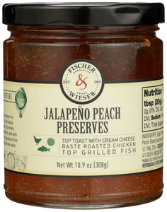 FISCHER & WIESER: Preserve Jalapeno Peach, 10.9 oz