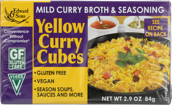 EDWARD & SONS: Yellow Curry Bouillon Cubes, 2.9 oz