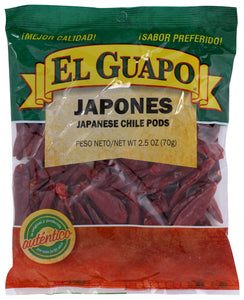 EL GUAPO: Spice Japanese Red Pepper Whole, 2.5 oz