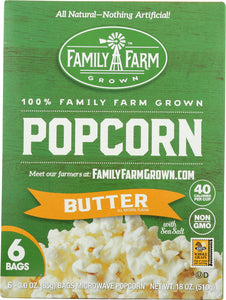 FAMILY FARM GROWN: Microwave Butter Popcorn 6 Count, 18 oz