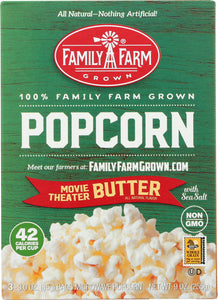 FAMILY FARM GROWN: Microwave Movie Theater Butter Popcorn 3 Count, 9 oz