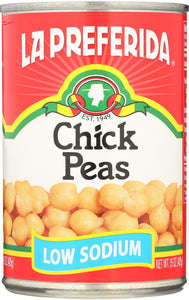 LA PREFERIDA: Low Sodium Chick Peas Beans, 15 oz