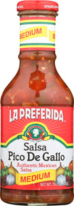 LA PREFERIDA: Pico de Gallo Salsa Medium, 15.3 oz