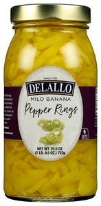 DELALLO: Mild Banana Pepper Rings Super Select, 25.5 oz