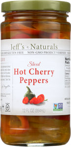 JEFF'S NATURALS: Sliced Hot Cherry Peppers, 12 oz