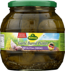 KUHNE: Garlic Barrel Pickles, 34.2 oz