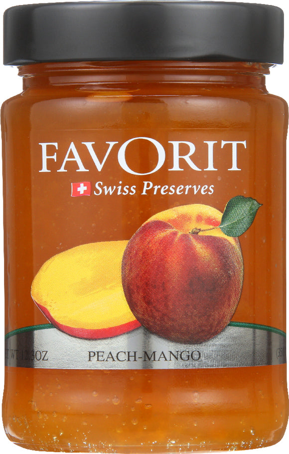 FAVORIT: Preserve Peach Mango, 12.3 oz