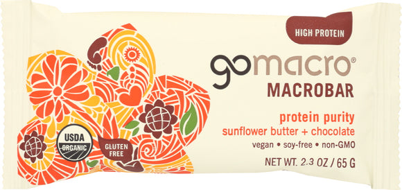 GOMACRO: MacroBar Protein Purity Sunflower Butter + Chocolate, 2.3 oz