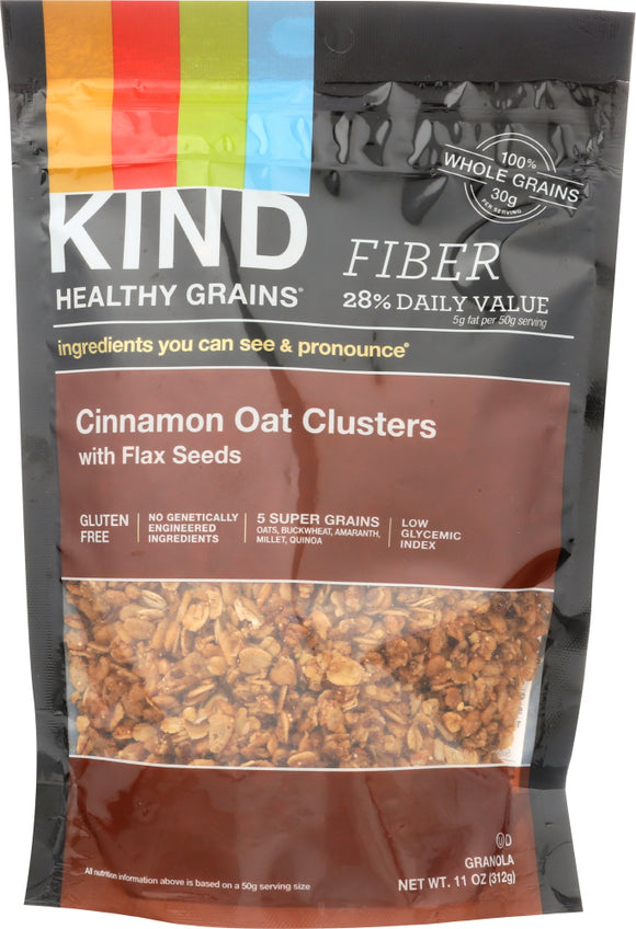 KIND: Healthy Grains Cinnamon Oat Clusters with Flax Seeds, 11 oz