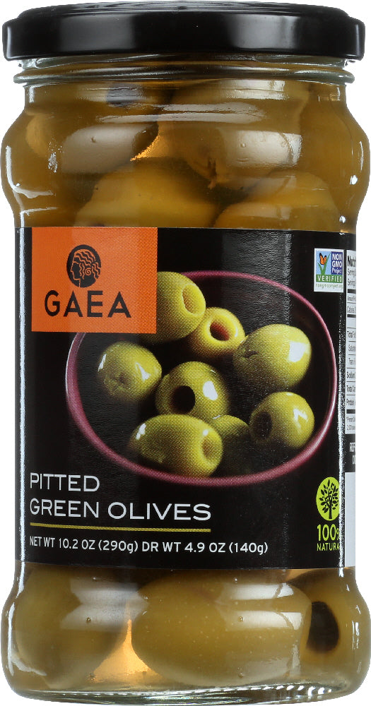GAEA: Organic Pitted Green Olives, 4.9 Oz