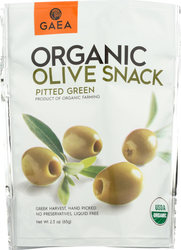 GAEA NORTH AMERICA: Olives Green Snack Pack Organic, 2.3 oz