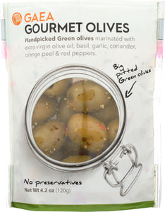 GAEA NORTH AMERICA: Olives Green Olive Gourmet, 4.2 oz