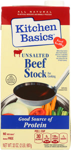 KITCHEN BASICS: Unsalted Beef Cooking Stock, 32 oz