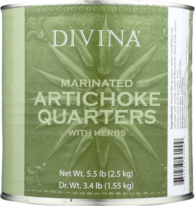 DIVINA: Marinated Artichoke Quarters With Herbs, 5.5 lb
