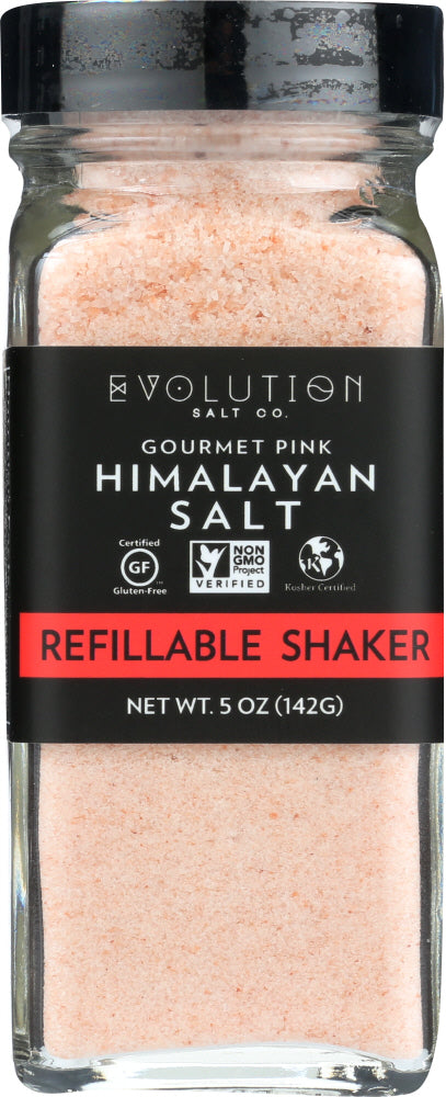 EVOLUTION SALT CO.: Gourmet Pink Himalayan Salt Refillable Shaker, 5 oz