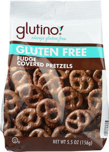 GLUTINO: Gluten Free Chocolate Covered Pretzels Fudge, 5.5 oz