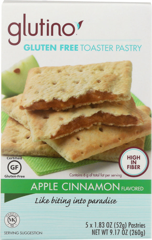 GLUTINO: Gluten Free Apple Cinnamon Toaster Pastry 5 Count, 9.2 oz
