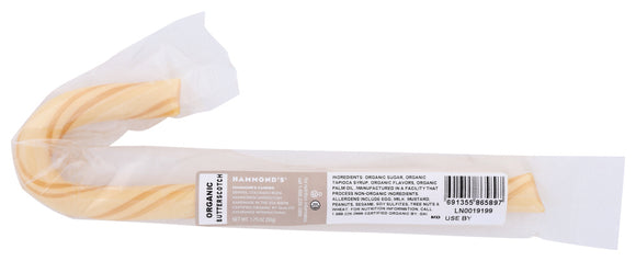 HAMMOND'S: Organic Butterscotch Candy Cane, 1.75 oz