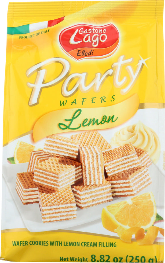 GASTONE LAGO: Lemon Wafers Party Bag, 8.82 oz