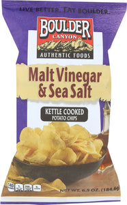 BOULDER CANYON: Malt Vinegar & Sea Salt Kettle Chips, 6.5 oz
