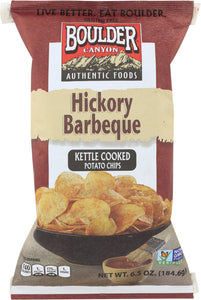 BOULDER CANYON: Hickory Barbeque Kettle Cooked Potato Chips, 6.5 oz