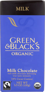 GREEN & BLACK'S: Organic Milk Chocolate, 3.5 oz