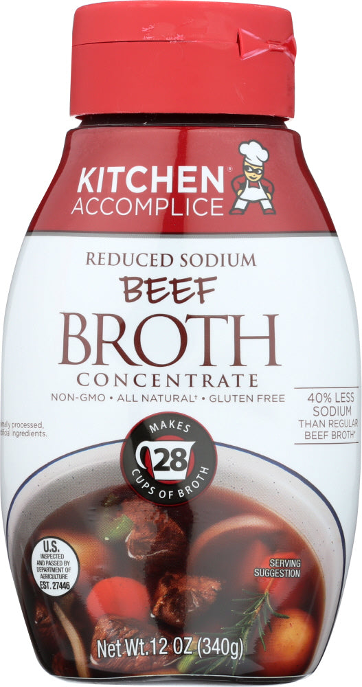 KITCHEN ACCOMPLICE: Beef Broth Concentrate Liquid, 12 oz