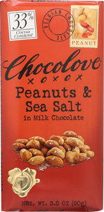 CHOCOLOVE: Peanuts & Sea Salt in Milk Chocolate, 3.2 oz
