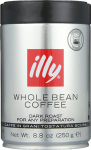 ILLYCAFFE: Whole Bean Dark Roast Coffee, 8.8 oz