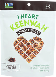 I HEART KEENWAH:  Quinoa Cluster Chocolate Sea Salt, 4 oz