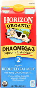 HORIZON: Organic 2% Reduced Fat Milk with DHA Omega-3, 64 oz