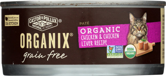 CASTOR & POLLUX: Cat Food Can Organic Chicken & Liver Pate , 5.5 oz