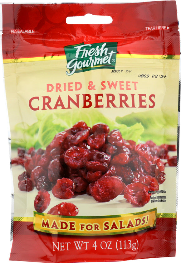FRESH GOURMET: Cranberries Dried And Sweet, 4 Oz