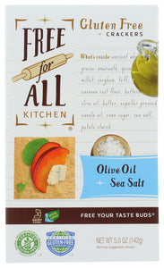 FREE FOR ALL KITCHEN: Olive Oil Sea Salt Gluten Free Crackers, 5 oz