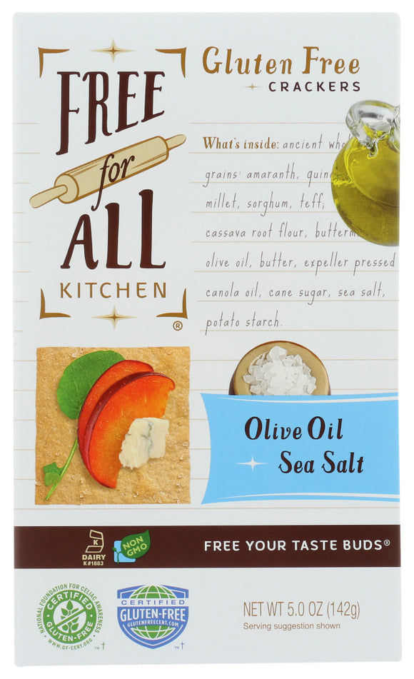 FREE FOR ALL KITCHEN: Olive Oil Sea Salt Gluten Free Crackers, 5 oz