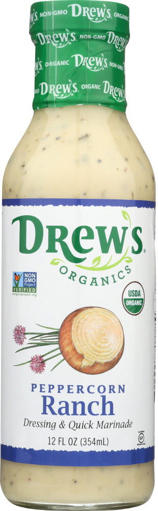 DREWS: Dressing Peppercorn Ranch Organic, 12 oz