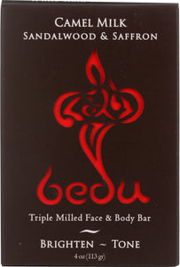 BEDU: Camel Milk Sandalwood and Saffron Soar Bar, 4 oz