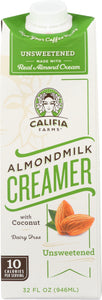 CALIFIA: Unsweetened Almond Milk Creamer, 32 oz