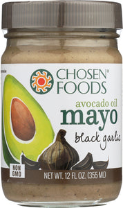 CHOSEN FOODS: Mayo Avocado Oil Black Garlic, 12 oz