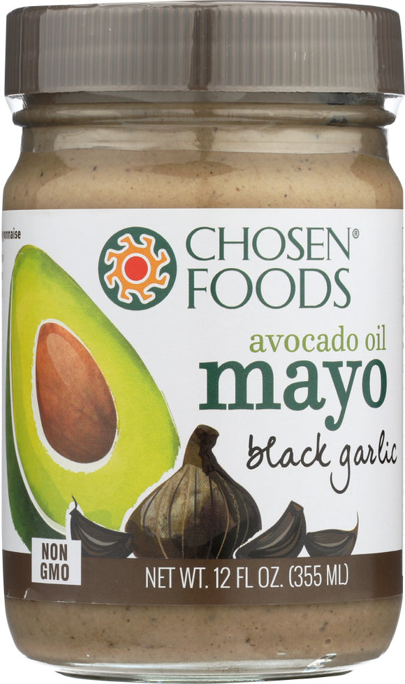 CHOSEN FOODS: Mayo Avocado Oil Black Garlic, 12 oz