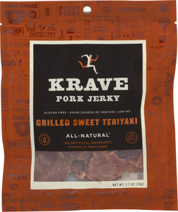 KRAVE: Pork Jerky Grilled Sweet Teriyaki, 2.7 Oz