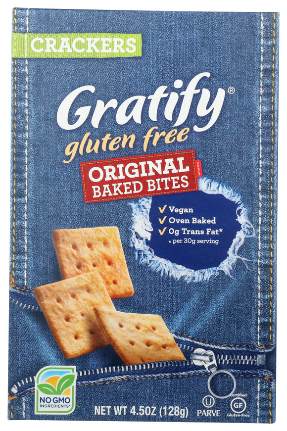 GRATIFY: Cracker Original Baked Bites Gluten Free, 4.5 oz