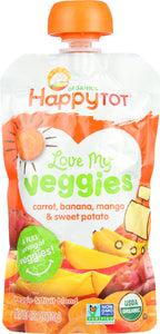 HAPPY TOT: Veggies Carrot Banana Mango Sweet Potato Organic, 4.22 oz