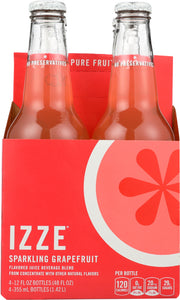 IZZE BEVERAGE: Sparkling Grapefruit  Juice 4 count (12 oz each), 48 oz