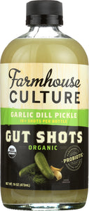 FARMHOUSE CULTURE: Beverage Gut Shots Garlic Dill Pickle, 16 oz