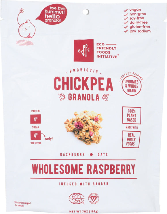EFFI: Granola Chickpea Wholesome Raspberry, 7 oz