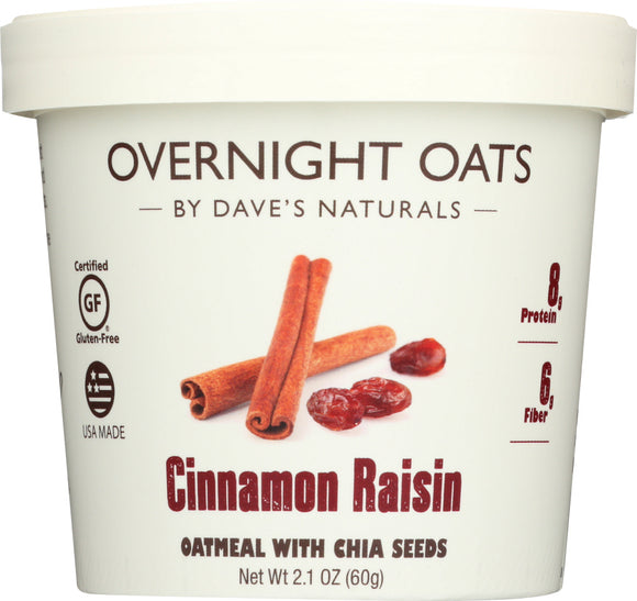 DAVES GOURMET: Oats in Cup Cinnamon Raisin, 2.1 oz