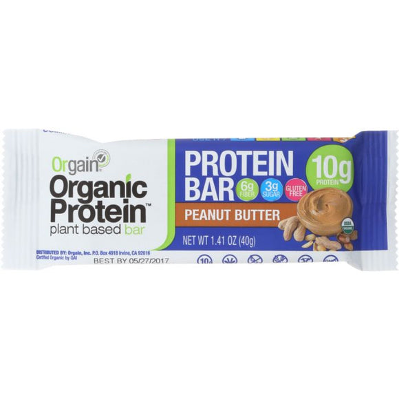 ORGAIN: Bar Protein Peanut Butter Organic, 1.4 oz