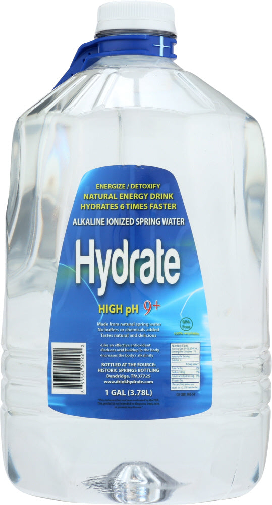 HYDRATE: High pH 9+ Alkaline Ionized Water, 1 gal